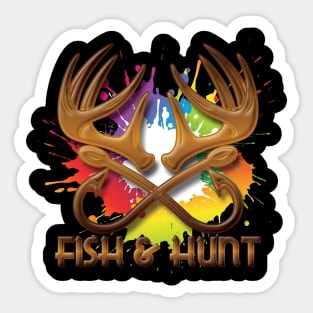 Fish & Hunt Rainbow Sticker